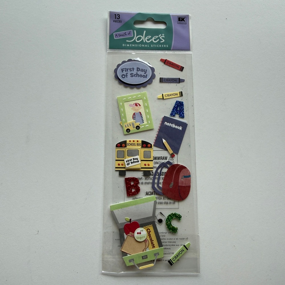 Jolee's Boutique First Day of School Dimensional Stickers 13pc School Bus ABC